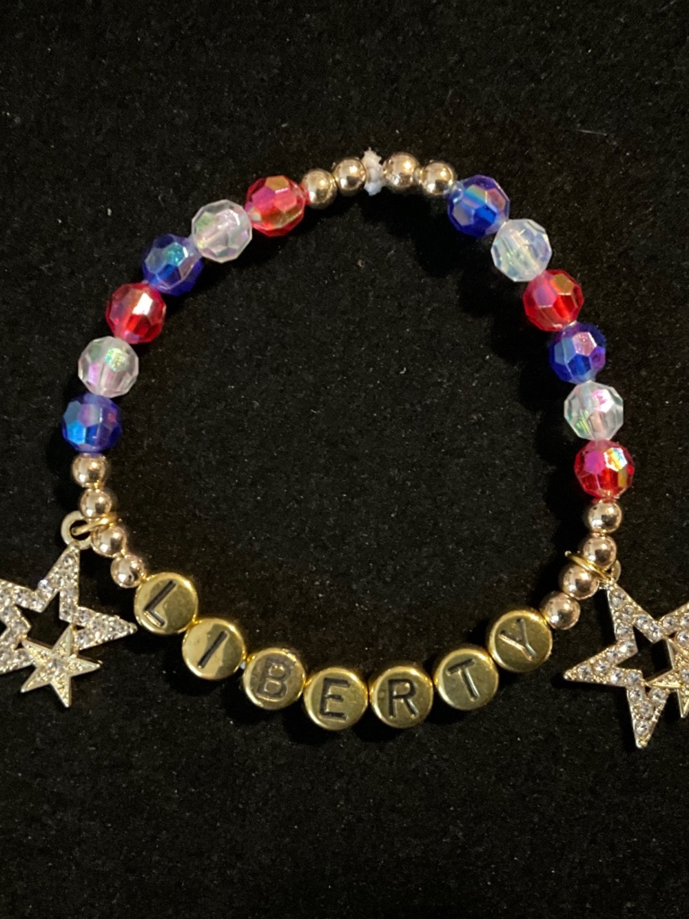 Parky’s Place LIBERTY Patriotic Stretch Bracelet Star Charms
